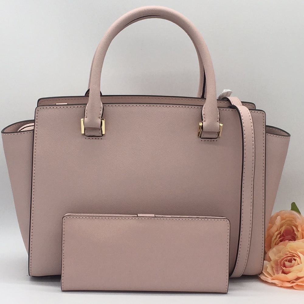 MICHAEL KORS SELMA MD TZ SATCHEL & SLIM WALLET SET - Picture 3 of 8